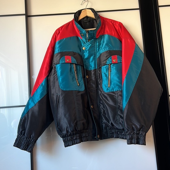 Vintage Men’s 80s Vaporwave Ski Jacket - Size Large/XL - Picture 3 of 4